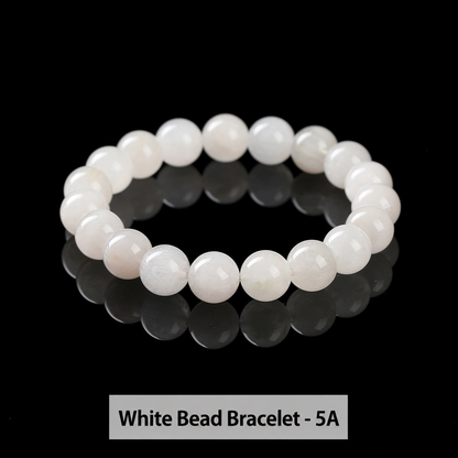 Round bead bracelet showing its polished surface and internal patterns