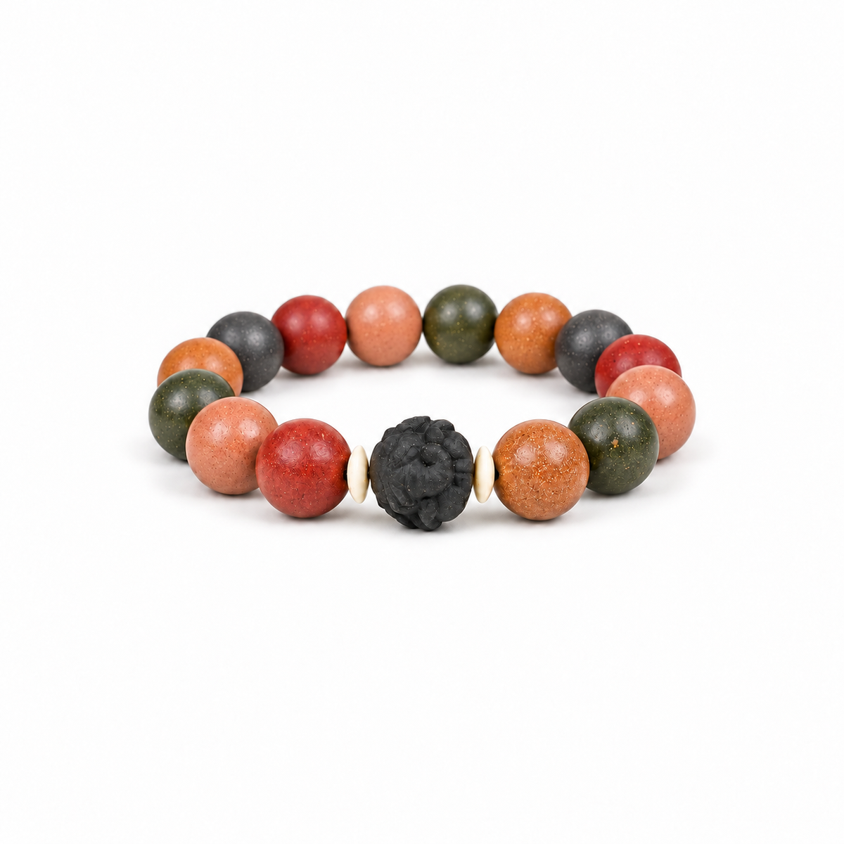 Elephant Wishes five-color incense bracelet on white background