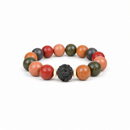 Elephant Wishes five-color incense bracelet on white background