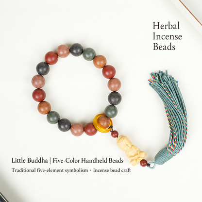 Little Buddha five-color handheld incense beads with tassel