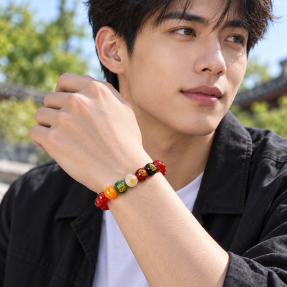 Five Elements Agate Bracelet – outdoor wrist view