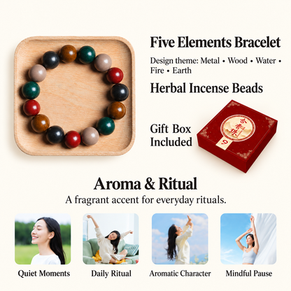 Five Elements bracelet design and gift box