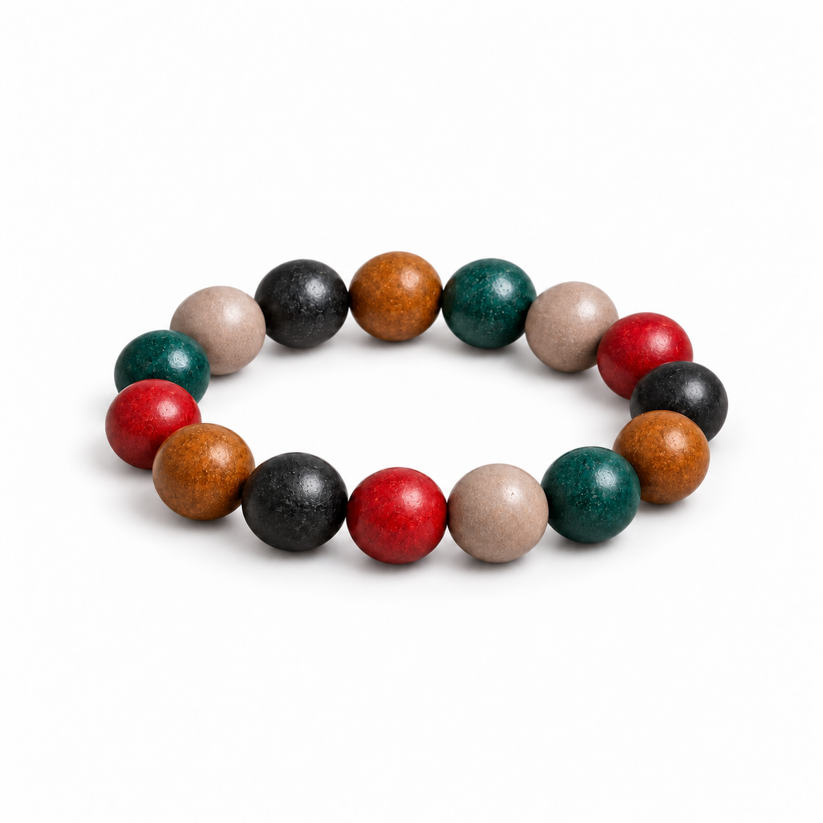 Five Elements herbal incense bead bracelet on a white background