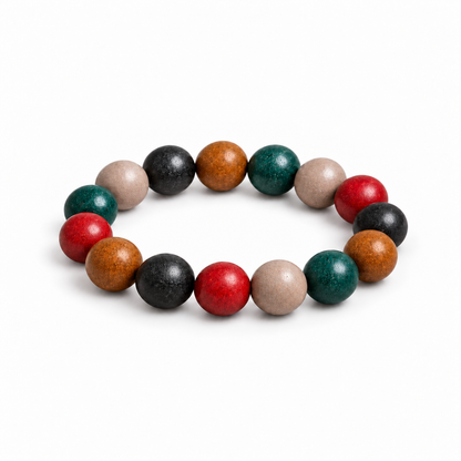 Five Elements herbal incense bead bracelet on a white background