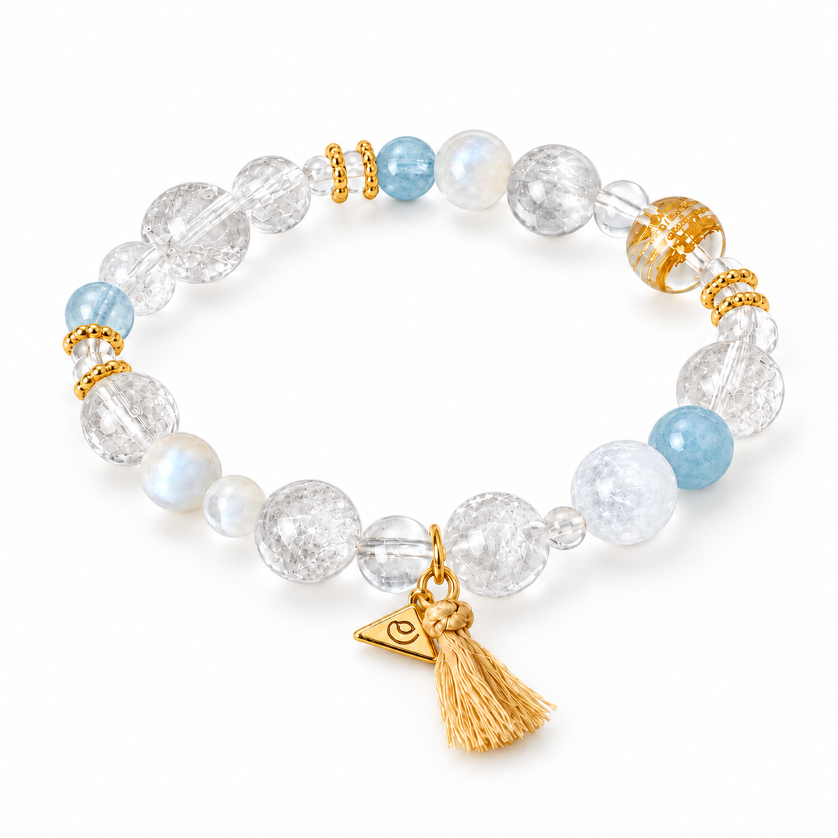Five Elements bracelet — Metal + Water, white background hero