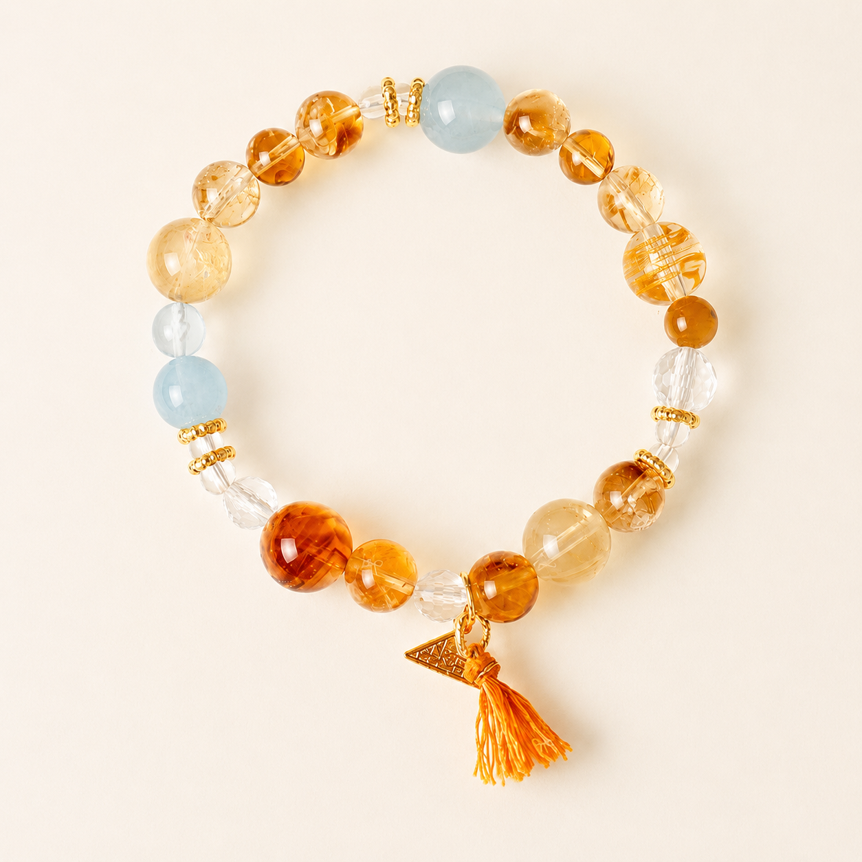 Five Elements Water and Earth gemstone bracelet