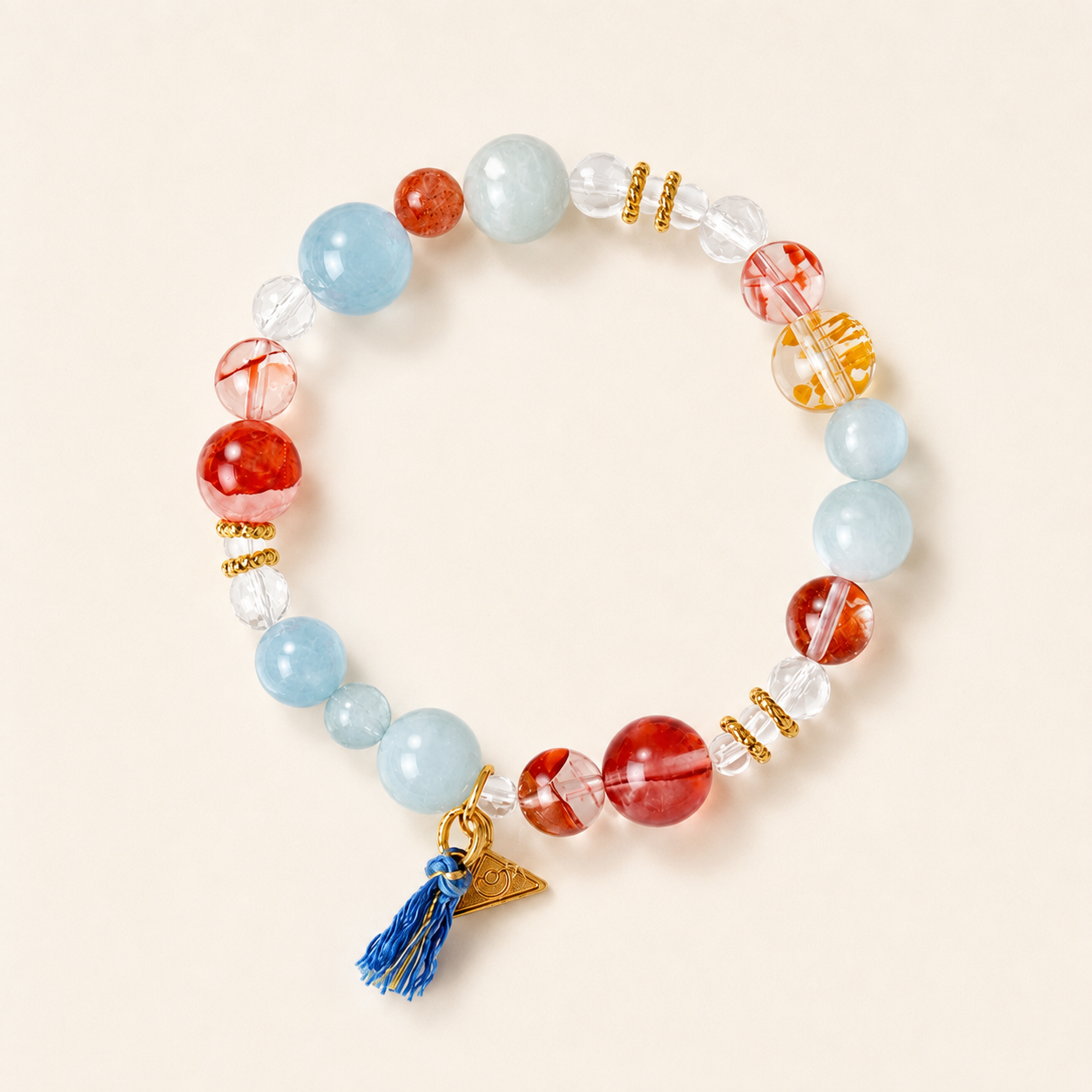 Five Elements Water and Fire gemstone bracelet