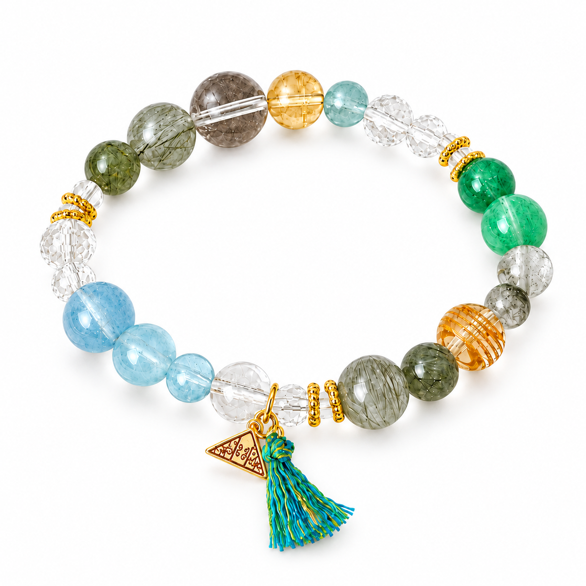Five Elements bracelet — Water + Wood, white background hero