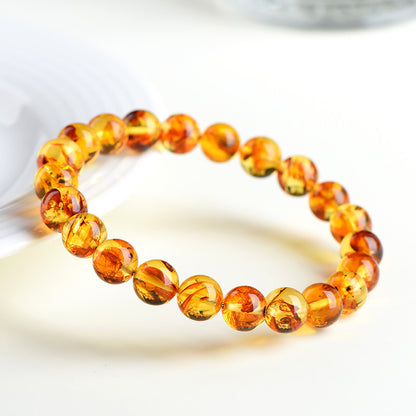 Golden amber bead bracelet – alternate view
