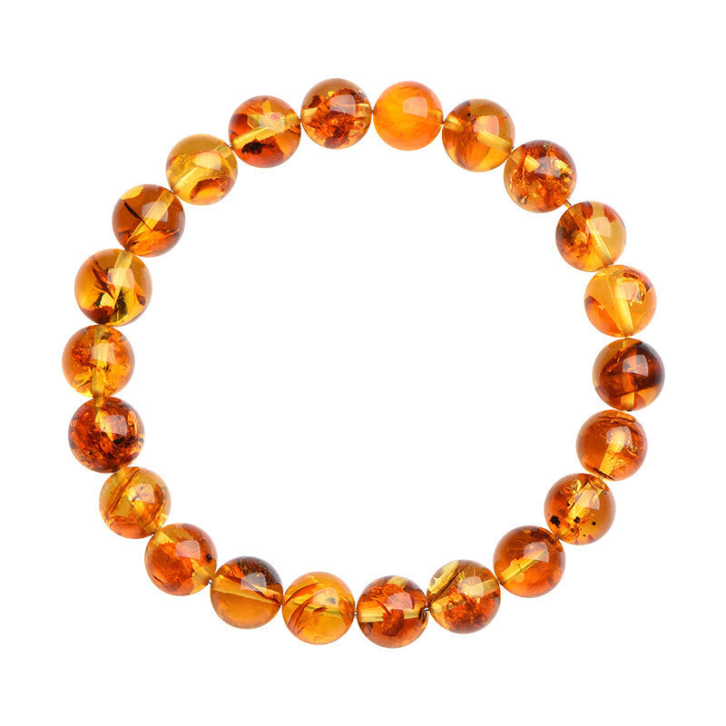 Golden amber bead bracelet – alternate view