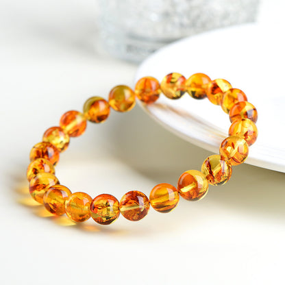 Golden amber bead bracelet – alternate view