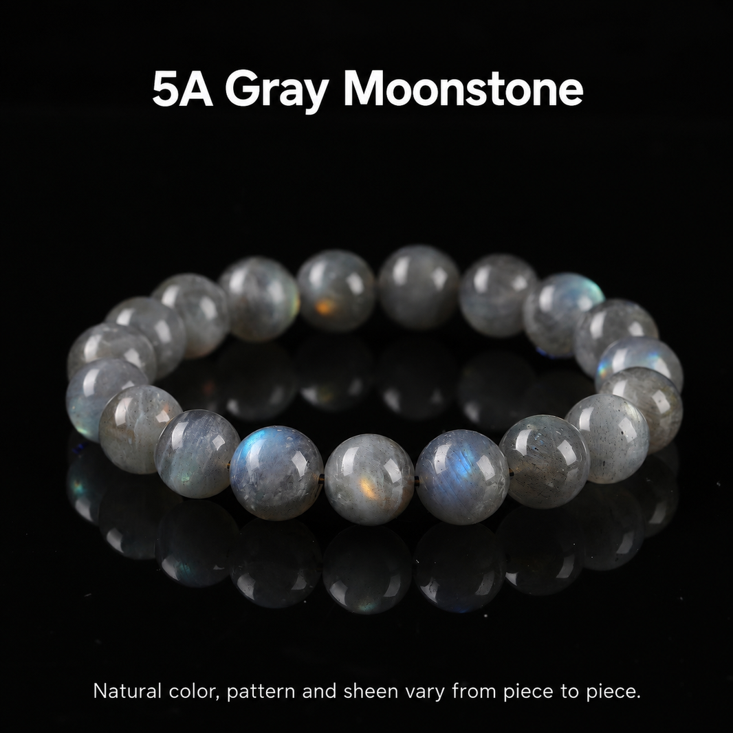 5A gray moonstone with natural variation