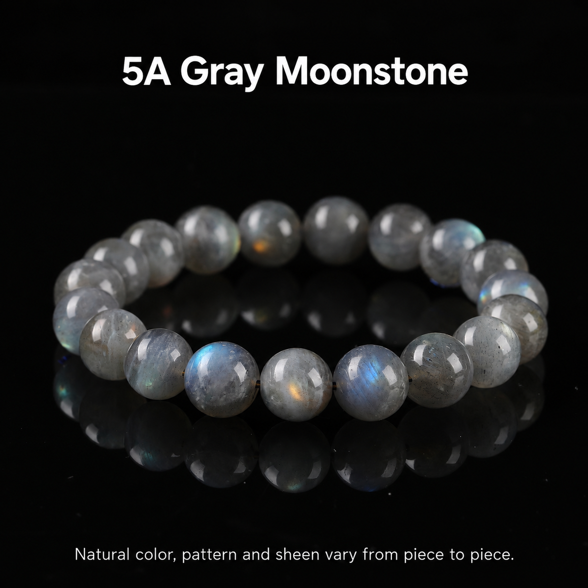 5A gray moonstone with natural variation