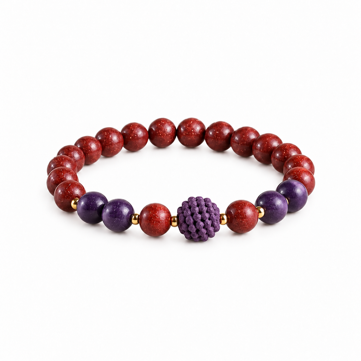 Crimson Bloom herbal incense bracelet on white background