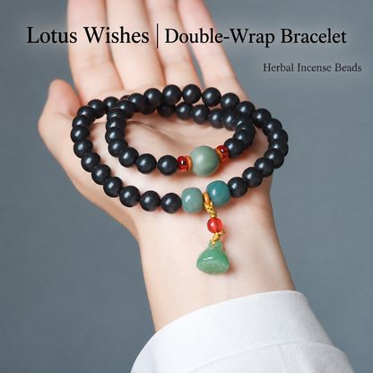 Lotus Wishes — Double Wrap herbal incense bead jewelry