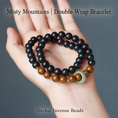 Misty Mountains — Double Wrap herbal incense bead jewelry