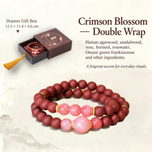 Crimson Blossom — Double Wrap, 8mm