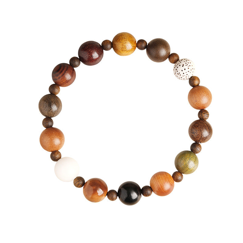 Mixed wood bracelet on a white background