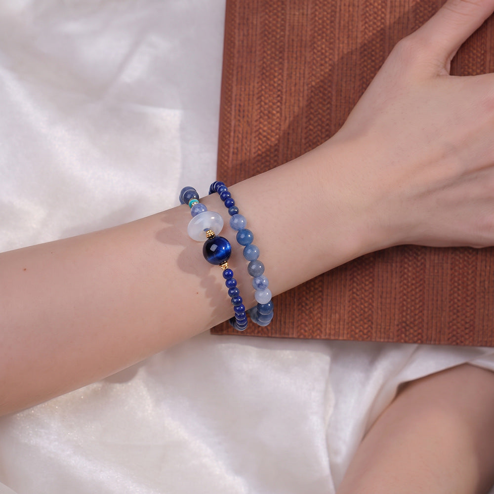 Moonlit Sea bracelet worn around a wrist