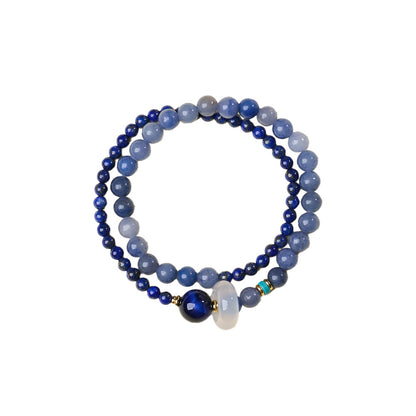 Top view of Moonlit Sea double-wrap bracelet