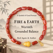 Red Agate with Amber Gourd