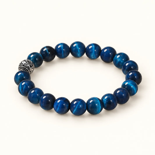 Natural Blue Tiger Eye Bracelet 8mm hero product image