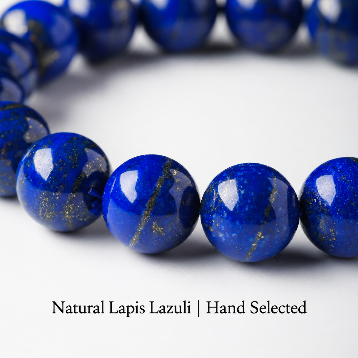 Natural lapis lazuli bead texture close-up