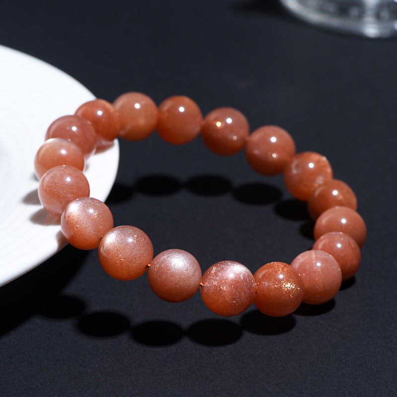 Orange moonstone bracelet color and bead detail