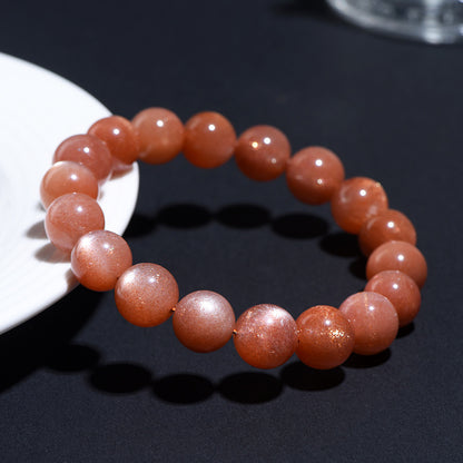 Orange moonstone bracelet color and bead detail