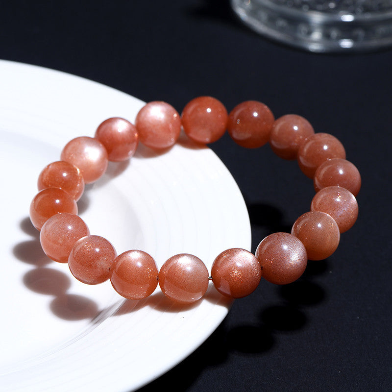 Orange moonstone bracelet color and bead detail