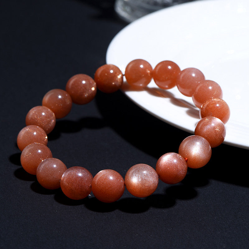 Orange moonstone bracelet color and bead detail