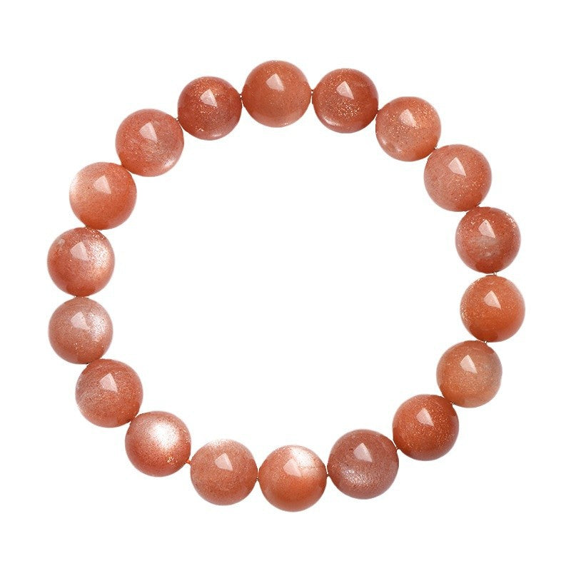 Orange moonstone bracelet color and bead detail
