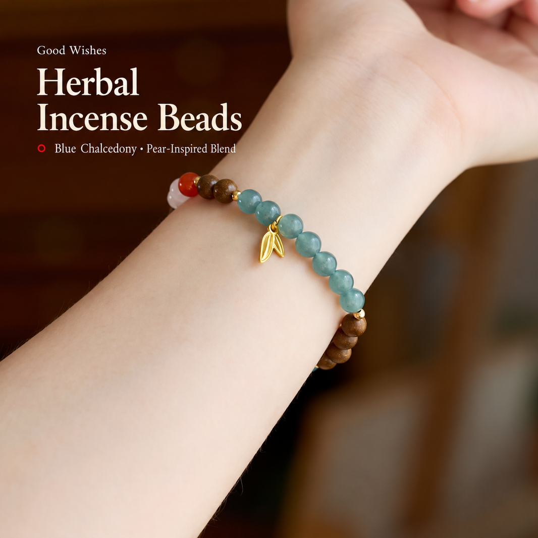 6mm herbal incense bracelet worn on the wrist