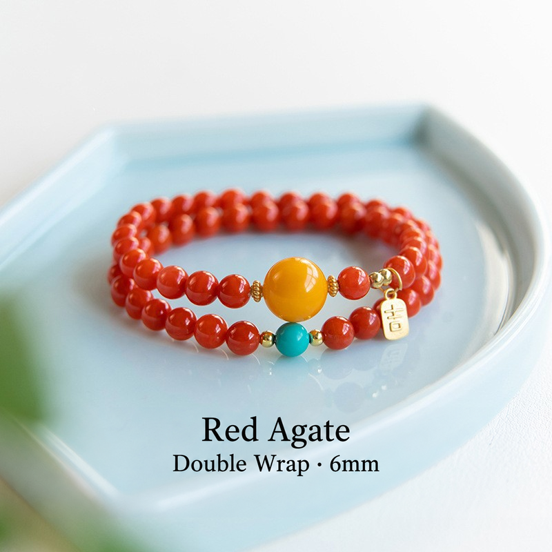 Persimmon red agate bracelet product view 11