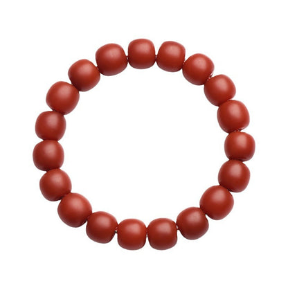 Persimmon red agate barrel bead bracelet – alternate view