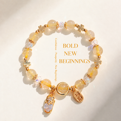 Golden rutilated quartz Pixiu bracelet – 8mm