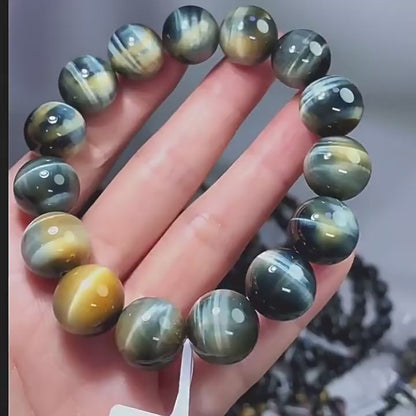 7Aブルーゴールドタイガーアイ ブレスレット