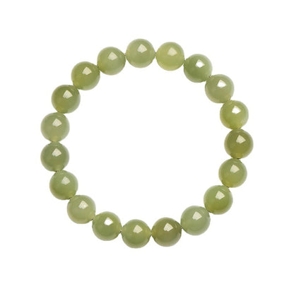 Light green jade bracelet shown from above