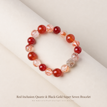 Red agate bracelet original photograph with English product text
