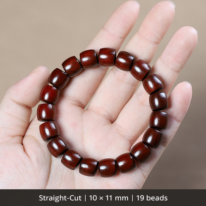 Red sandalwood bracelet option 6 with English bead dimensions