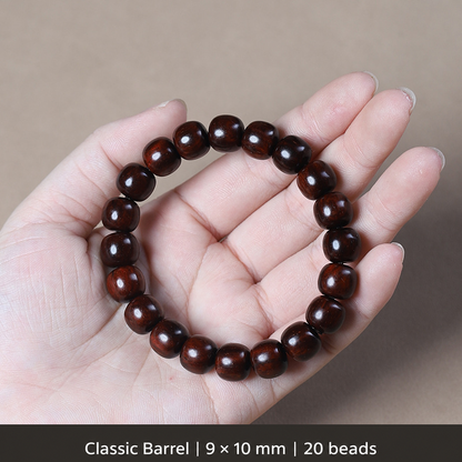 Red sandalwood bracelet option 1 with English bead dimensions