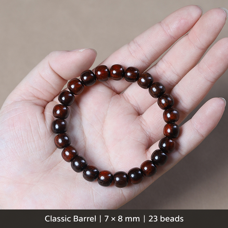 Red sandalwood bracelet option 2 with English bead dimensions
