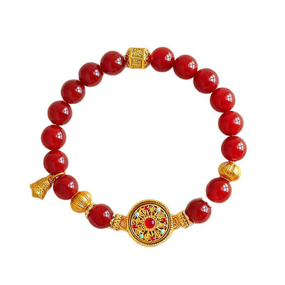 Rotating compass bead bracelet – Nanhong agate alternate view