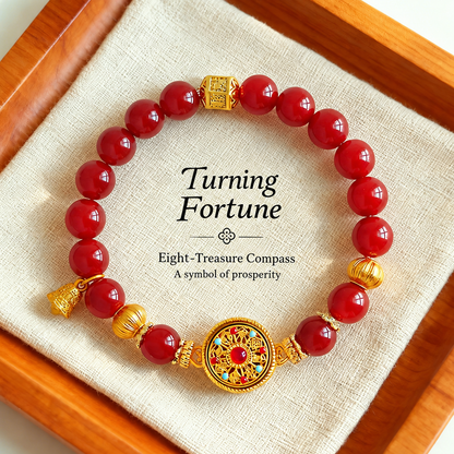 Rotating compass bead bracelet – Nanhong agate alternate view