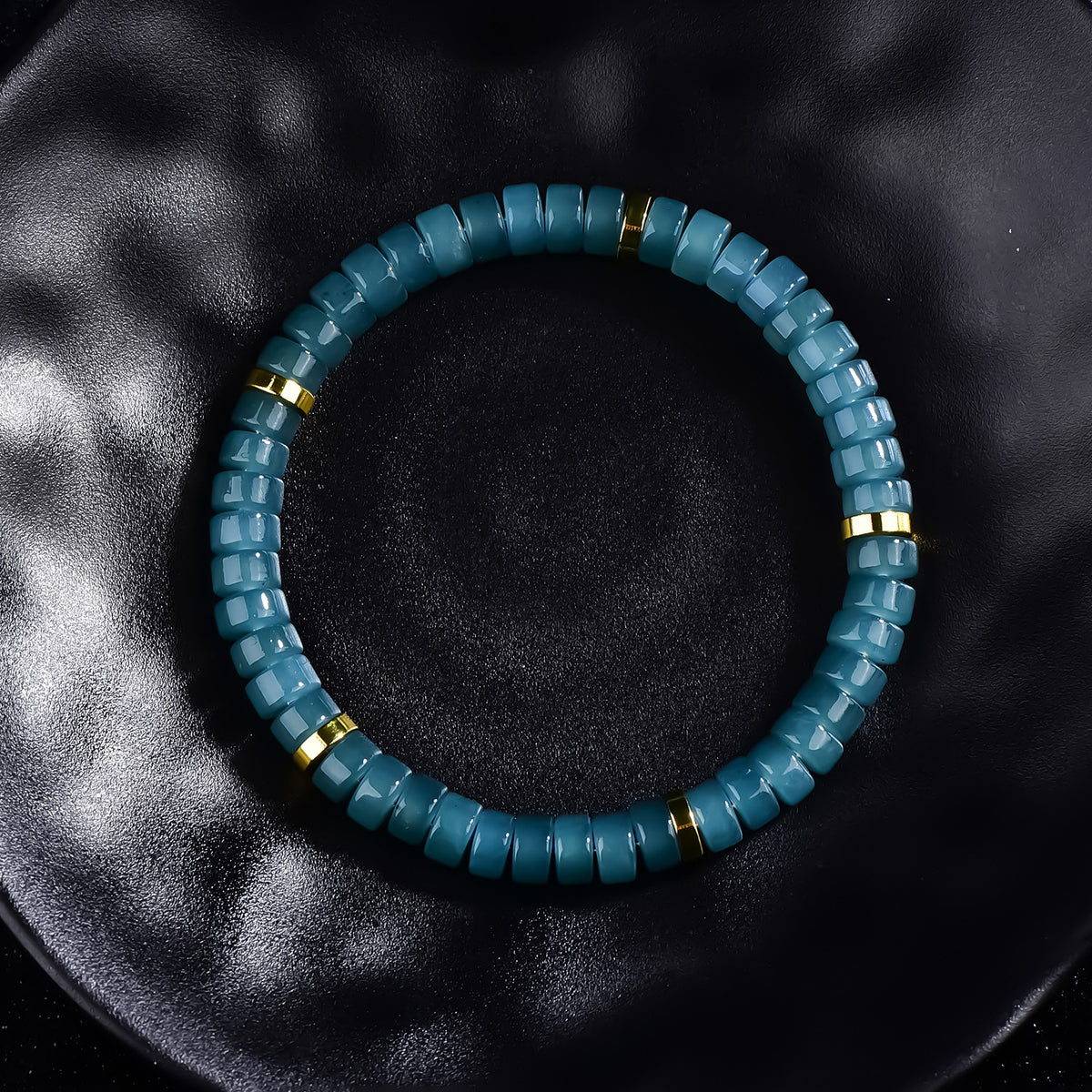 Jadeite barrel bead bracelet original view 02