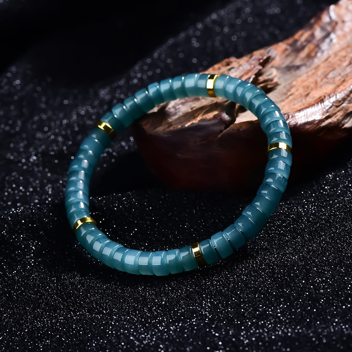 Jadeite barrel bead bracelet original view 05