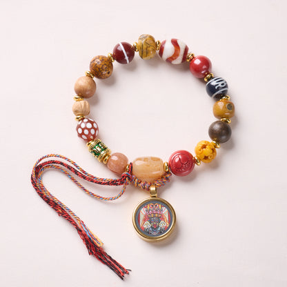 Bone Mix – Mantra & Round Zaki Pendant bracelet