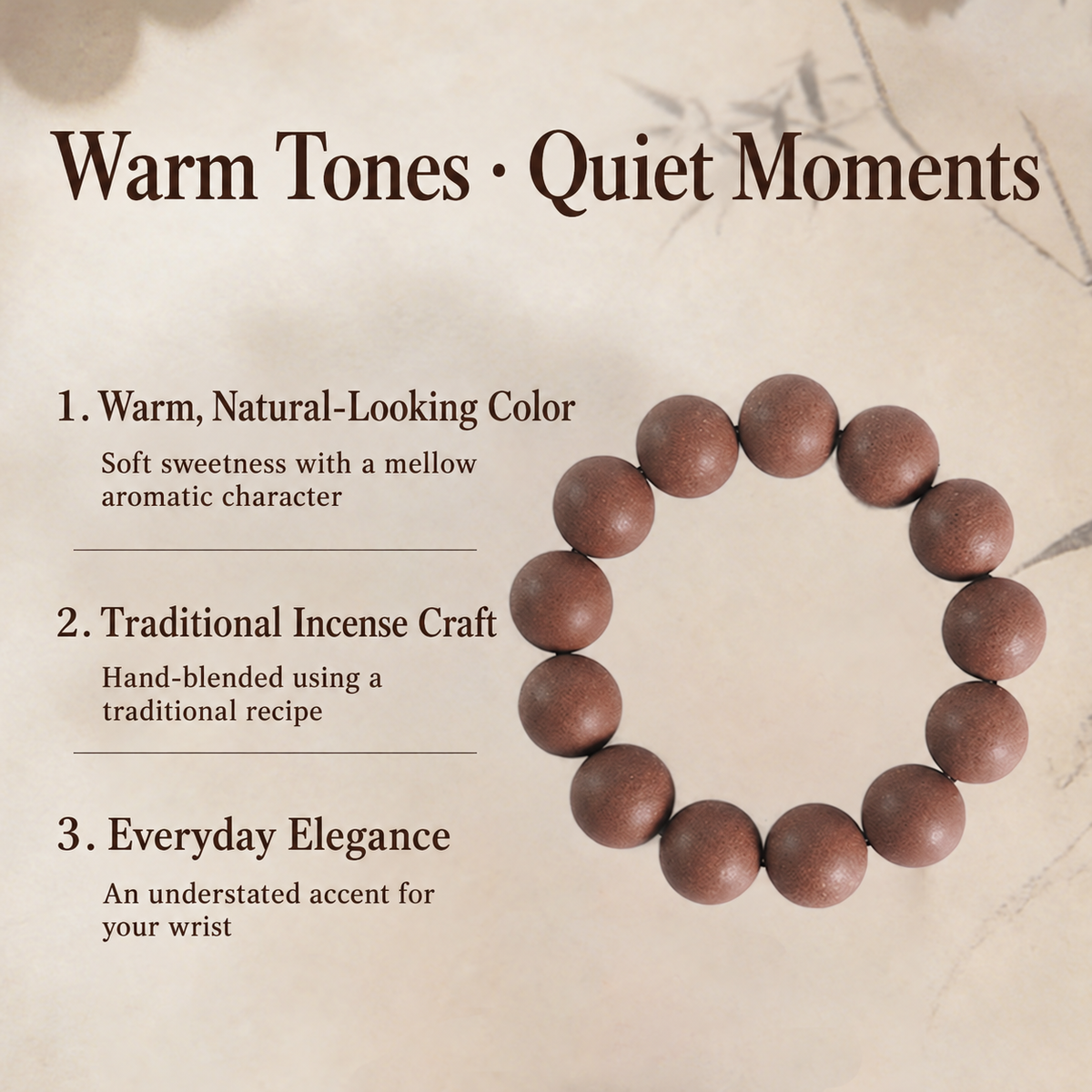 Incense bead color, craftsmanship and everyday styling