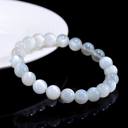 White moonstone bead bracelet – alternate view