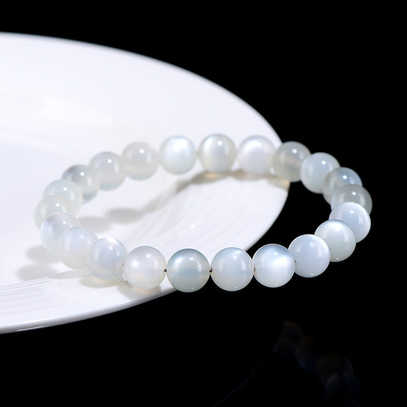 White moonstone bead bracelet – alternate view